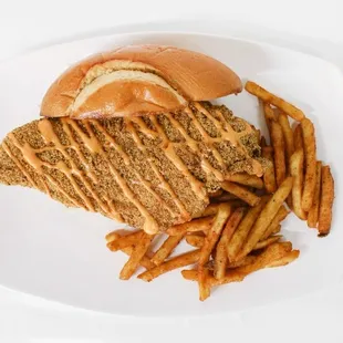 Fried Catfish Po'Boy W/Fries