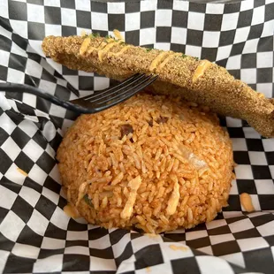Large portion of rice