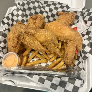 Wings and fries