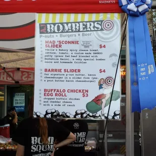AJ Bombers menu - the grills stopped working so I couldn't get the peanut butter-bacon burger :(