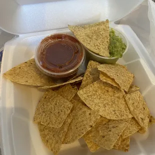 Chips and salsa, guacamole