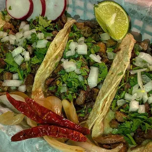 Delicious tacos de carne asada