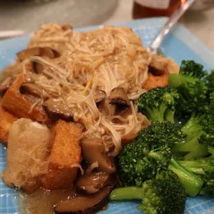 Tofu and mushrooms!
