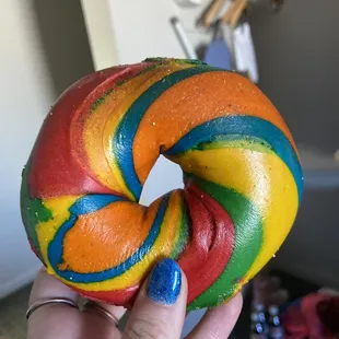 rainbow bagel.