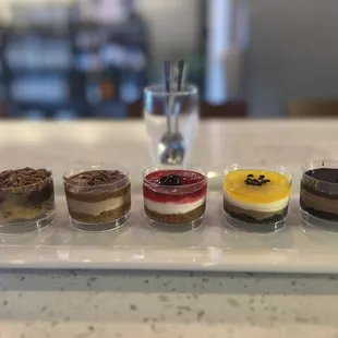 a variety of desserts