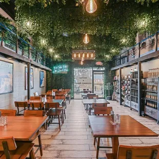 the inside of a restaurant