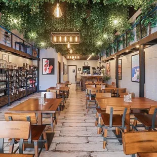 the inside of a restaurant