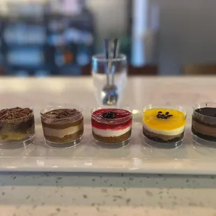 a variety of desserts