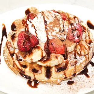 waffles, food