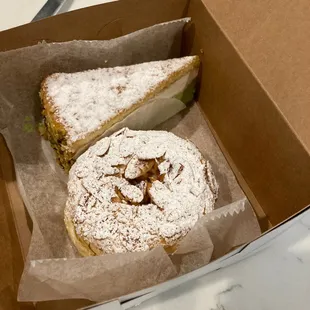 Pistachio ricotta cake and a French best