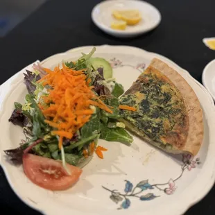 Spinach Quiche and salad.