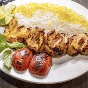 Joojeh Kabob. 
Charbroiled chicken breast.