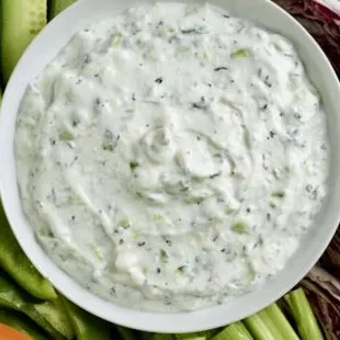 Mastokhiar. 
Cucumber, meant, yogurt, olive oil, salt