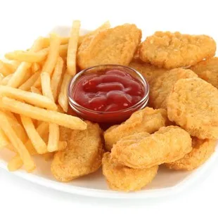 Chicken nuggets and fries.