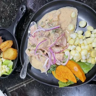 Anticucho de Corazon  and  Ceviche de Pescado