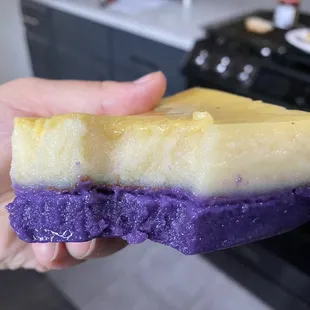 Ube cassava cake