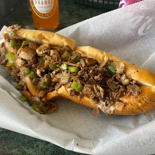 It's called "The Works" beef, green pepper,onions,mushrooms, Philly cheese sauce.