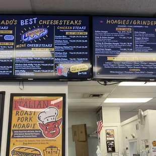 menus on the wall