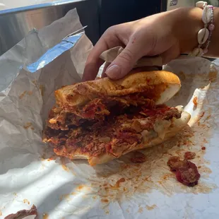 8" Chicken Parm Philly, Half-eaten (I couldn't help myself)