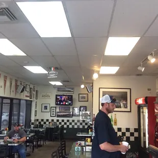 Inside the restaurant.