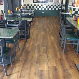 they got new floors and a big tv!!