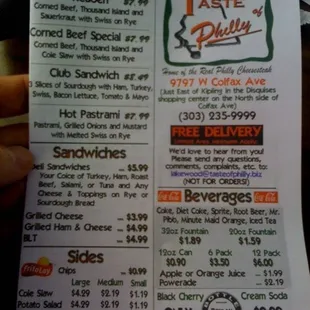 A bit of the to-go menu