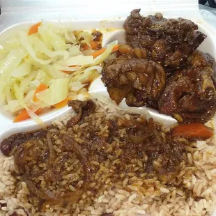 Brown stew chicken lunch special