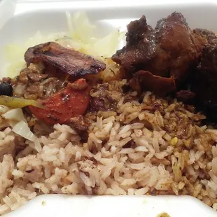 Brown stew chicken lunch special