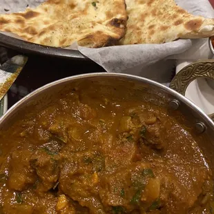 Lamb Curry and Cheese Naan