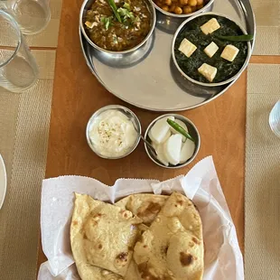 a variety of indian food