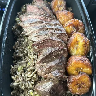 Steak &amp; Mushroom Rice with plantains