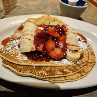Swedish pancakes with lingonberry jam