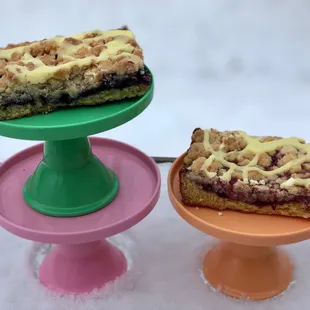 Raspberry lemon bar and blueberry lemon bar