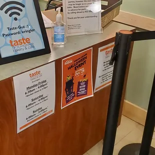 Business hours and wifi.