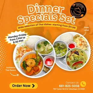 Value-Packed Dinner Specials at Siam Thai Cuisine! 
starting from $11.99