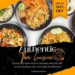Celebrate the Flavors of Thailand with an Exclusive 20% OFF! 

We invite you to enjoy a special discount on your first pickup order.