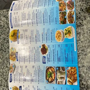 Updated menu with updated prices