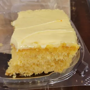 Lemon cake after 2 bites.