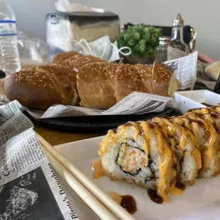 Samurai Roll Inside and Challah