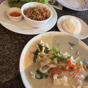 Green Curry with Chicken, Thai Lettuce Wraps