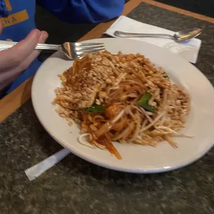 Pad Thai with chicken.