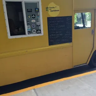 The outside of the truck.