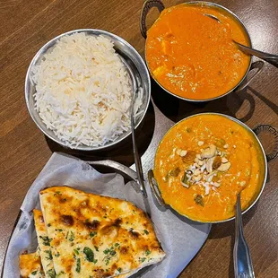 28. Paneer Tikka Masala , 25. Nawaratan Korma , 69. Garlic Herbal Naan