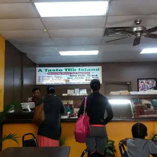 Customers lining up for a delicious meal