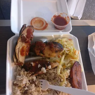 Pretty small portion for a jamaican spot. The rice isn&apos;t that great, and the meat isn&apos;t very tasty.