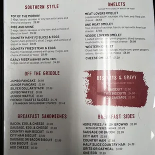 Menus  taste of the south