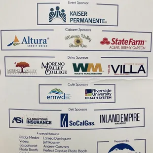 Sponsors and special thanks