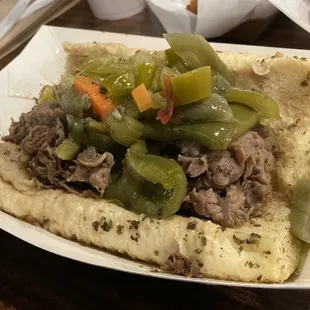 Italian Beef with half hot and half mild peppers