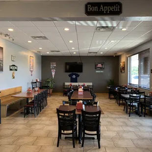 Spacious dining room.