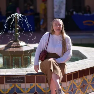 Enjoying a stop on the tour.